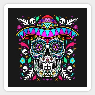 Flower Skull - Day Of The Dead Magnet